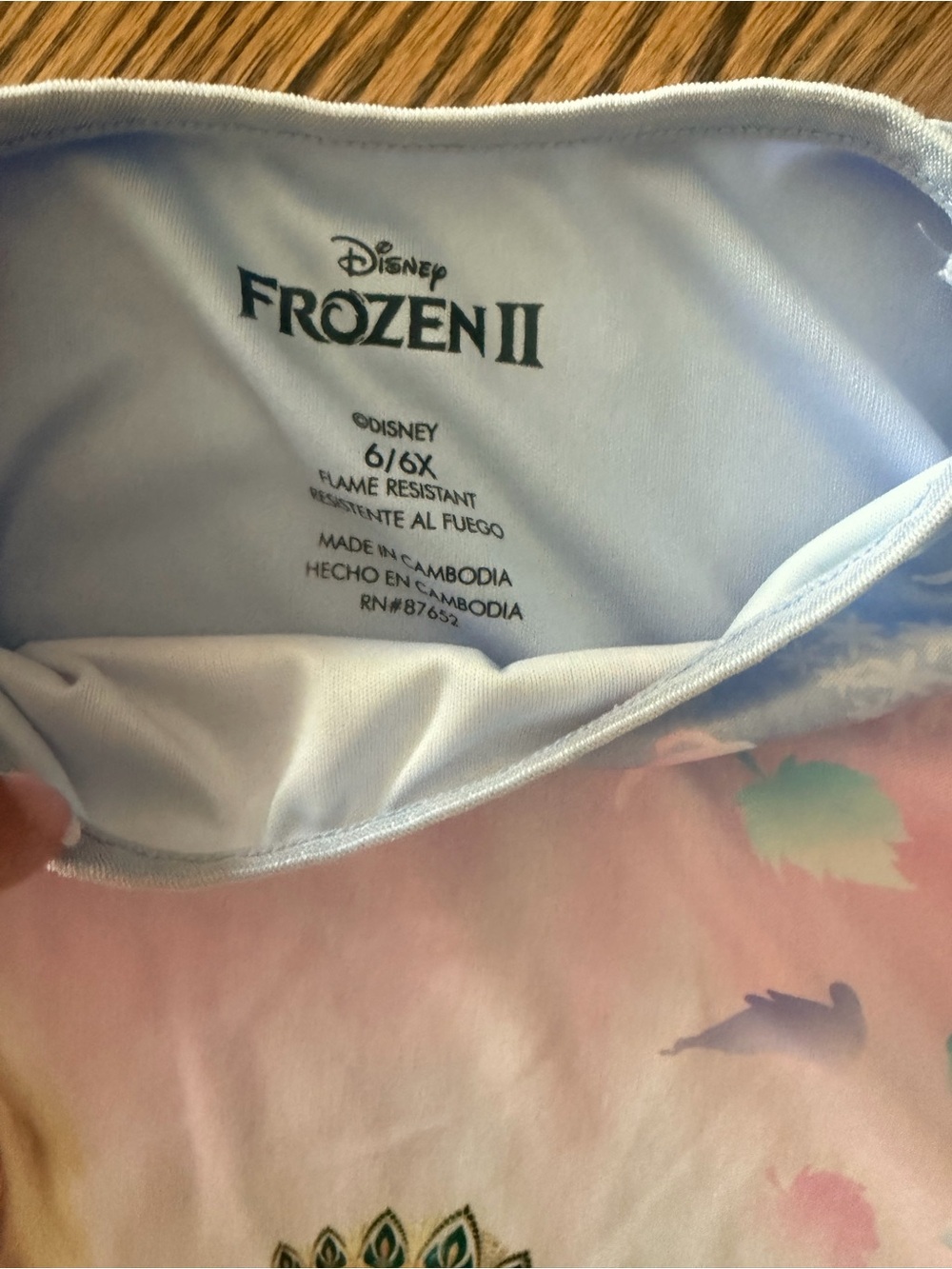 Disney Frozen II Girls One-Piece Swimsuit in Light Blue and Pink - Picture 3 of 3